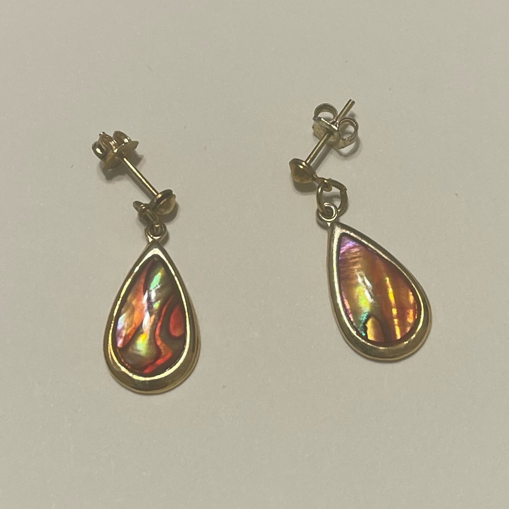 Vintage gold with colorful gem earrings
